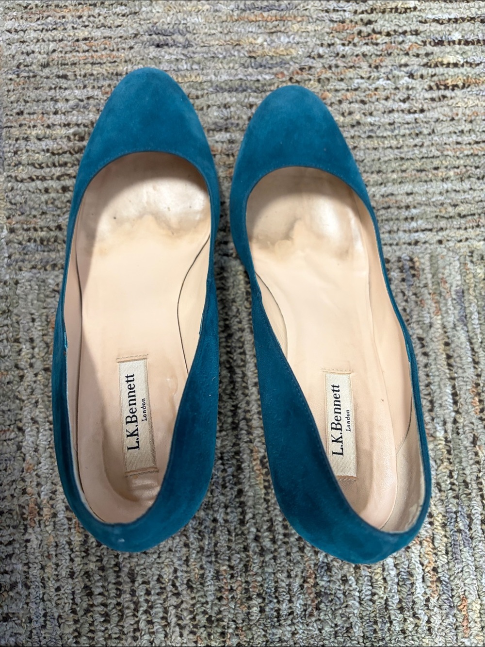 LK Bennett Teal Suede Heels